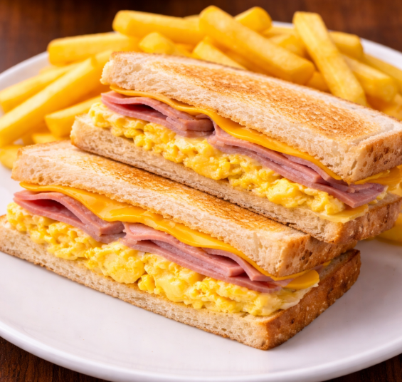 CHEESE & HAM WITH EGGS PLAIN